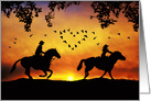Anniversary Country Western Horse Back Riding Cowboy and Cowgirl card