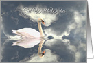 Beautiful Swan in Clouds Silver Lining Get Well, Feel Better card