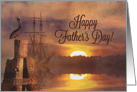 Father’s Day Ship Ocean and Pelican Natuical Themed card