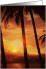 Paradise Palm Tree Birthday Sunset Island Coastal card