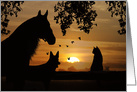 thank You for Pet Sitting Horse, Dog and Cat card