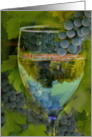 grapes and wine glass blank note card