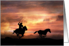 Retirement Congratulations, cowboy in sunset card