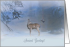 Beautiful WIldlife Deer and Jay Season’s Greetings card