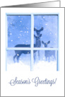 Deer Family in the Snow Season’s Greetings through the Window card