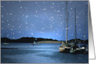 Snow and Sailboats in Harbor Silent Night card