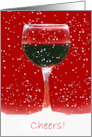 Wine Coutry Season’s Greetings Red Wine in Snow card