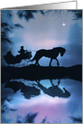 One Horse Open Sleigh Christmas Season’s Greetings card