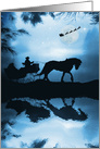 Merry Christmas from Across the Miles Horse and Sleigh with Frozen Pon card