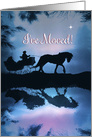 Sleigh and Horse I’ve Moved Happy Holidays card
