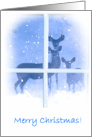 Merry Christmas Deer in Window card