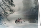 Horses in Snow Merry Christmas card