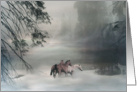 Horses in the Snow Merry Christmas from Across the Miles card