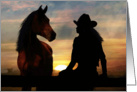 Horse and Cowgirl Sympathy card