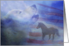 Thank You Veteran Wolf, Horse and Flag Veterans Day card