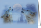 Wolves and Moon Season’s Greetings card