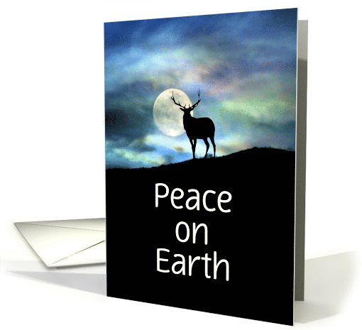 Elk Peace on Earth Customizable Christmas card (1166176)