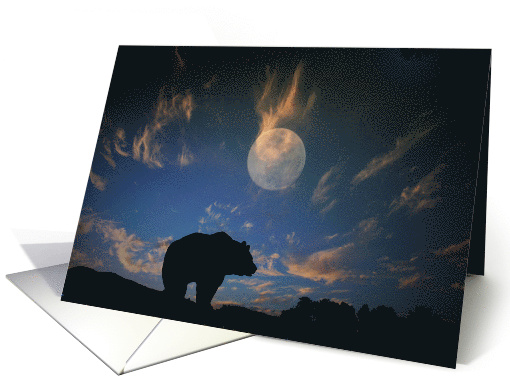 Happy Birthday Bear and Moon card (1184464)