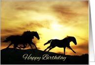 Horse Spirited Galloping and Wild Happy Birthday card