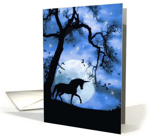 Unicorn and Moon Keeping In Touch Hello Hi card (1232152)