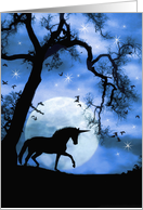 Unicorn and Moon Keeping In Touch Hello Hi card