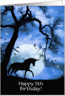 Unicorn Happy Birthday You’re 5, Unicorn 5th Birthday, Magic Birthday card