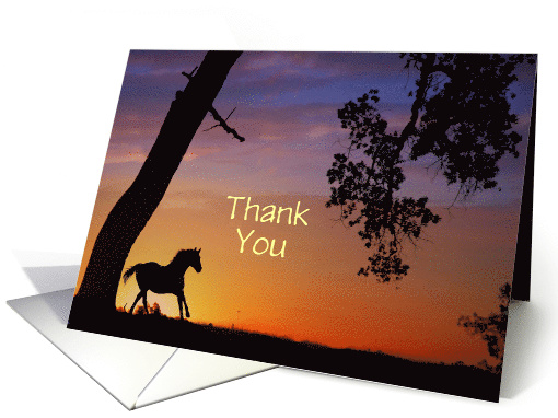 Thank you for the sympathy horse and oak tree Customizable card