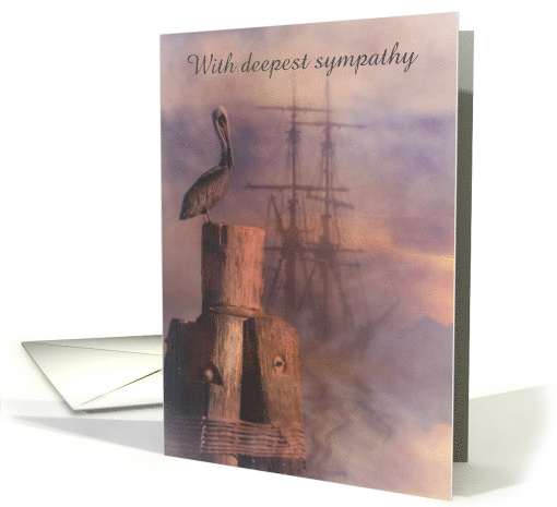 Sympathy sailboat and pelican - Customizable card (1246860)