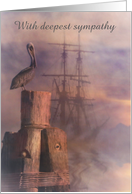 Sympathy sailboat and pelican - Customizable card