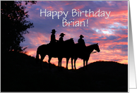 Happy Birthday Cowboys Horses From Group, Fron The Gang- Customizable card