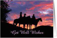 Get Well Cowboys in Sunset Customizable card