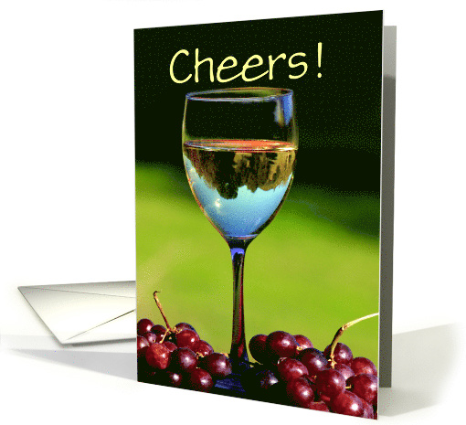 Cheers white wine birthday card - Customizable card (1247050)