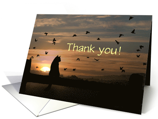 Thank you for pet sitting cat and birds -Customizable card (1247386)