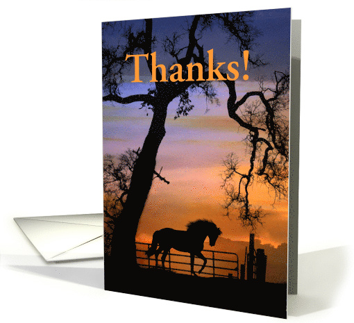 Thank you for pet sitting horse and oak tree card (1247410)