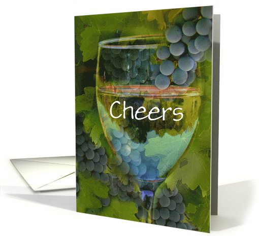 Cheers Happy Mother's Day Wine and Grapes Card Customizable card