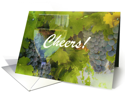 Cheers Happy Mother's Day Wine and grape Card,Customizable card