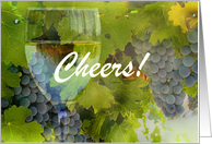 Cheers Happy Mother’s Day Wine and grape Card,Customizable card