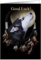 Siberian Husky Dream-catcher Good Luck card