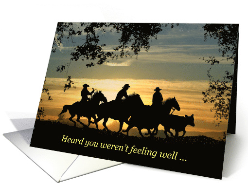 Get Well Back in the Saddle Soon Country Western Cattle Drive card