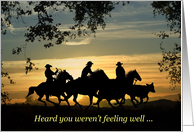 Get Well Back in the Saddle Soon Country Western Cattle Drive card