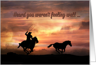 Country Western Cowboy Get Well, Back in the Saddle card