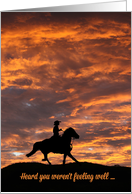 cowboy and sunset get well card