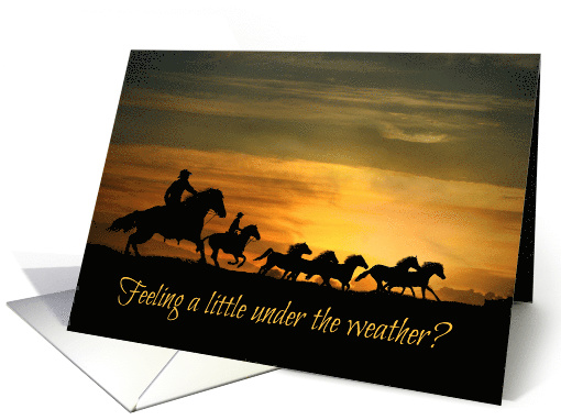 cowboy and sunset get well card (1264842)