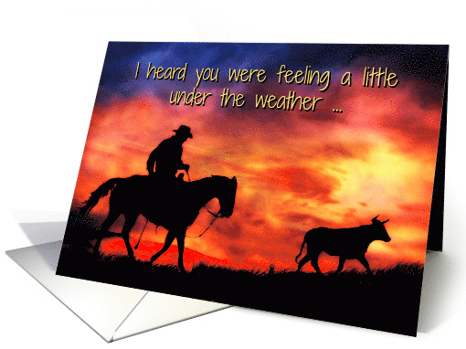 cowboy and sunset get well card (1264864)