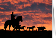 Cowboy and Sunset,...