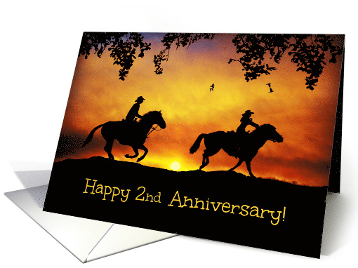 Cowboy and Cowgirl 2nd Anniversary card (1264988)