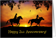 Cowboy and Cowgirl 2nd Anniversary card