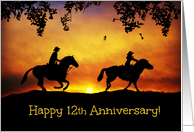 Cowboy and Cowgirl 12th Anniversary card