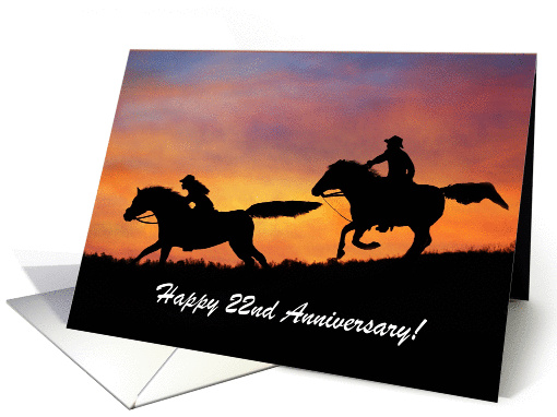 Cowboy and Cowgirl 22nd Anniversary card (1265082)