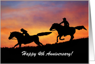 Cowboy and Cowgirl 4th Anniversary card